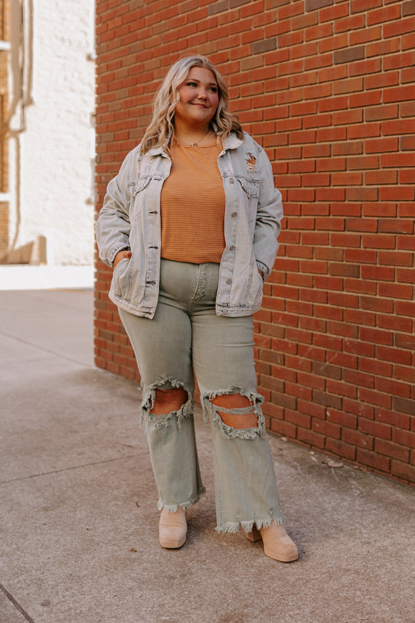 Risen The Kimora Distressed Denim Jacket Curves