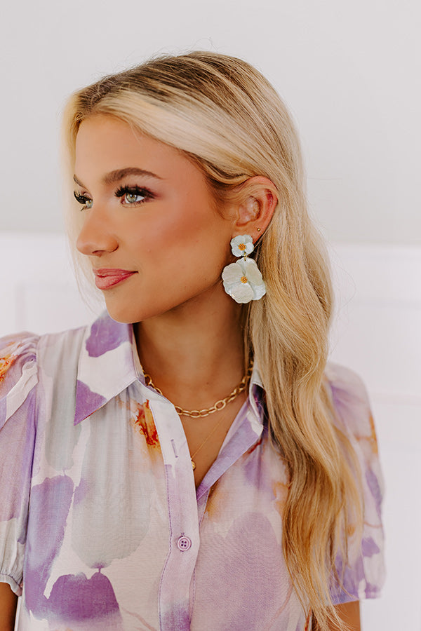 Seaside Glisten Earrings In Mint