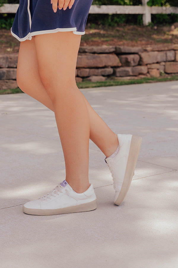 The Brylee Faux Leather Sneaker in Ivory Image - 4