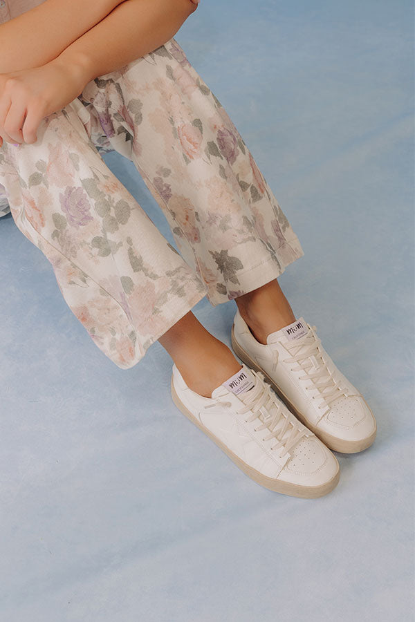 The Brylee Faux Leather Sneaker in Ivory Image - 1