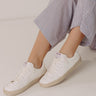 The Brylee Faux Leather Sneaker in Ivory Image - 1