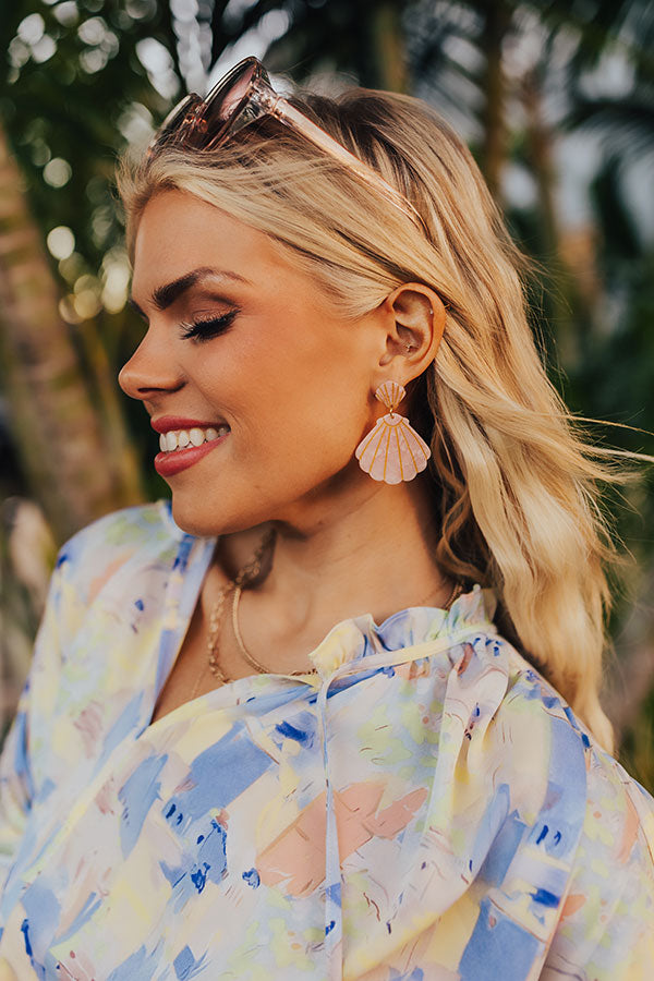 Cue The Coast Earrings in Peach