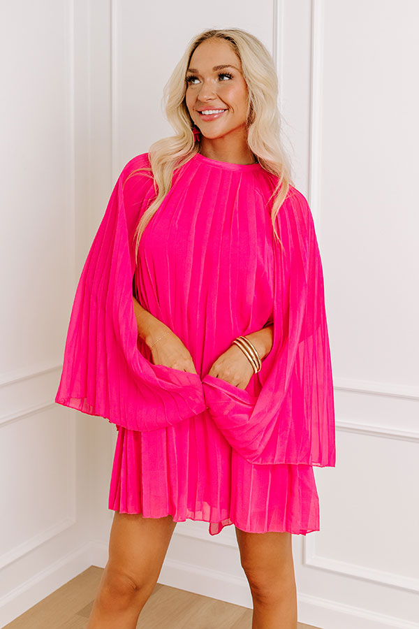 Runway Revelry Shift Dress In Hot Pink   