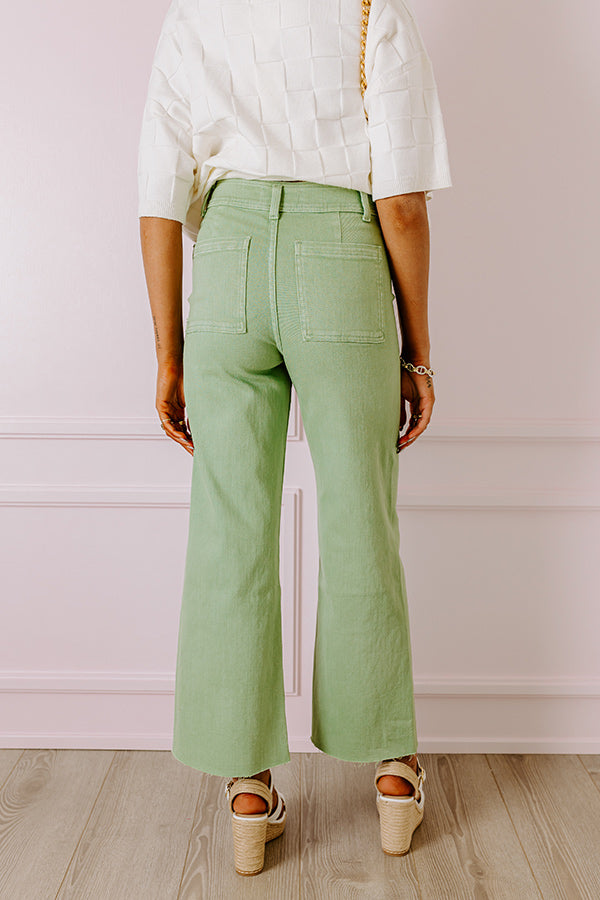 The Taron High Waist Wide Leg Pants in Pear