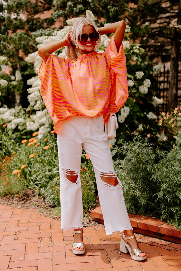 The Averie High Waist Distressed Straight Leg Jean in Ivory