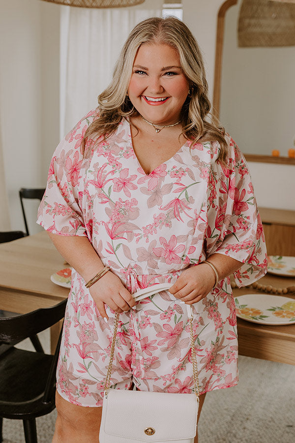 Coastal Calm Floral Romper Curves