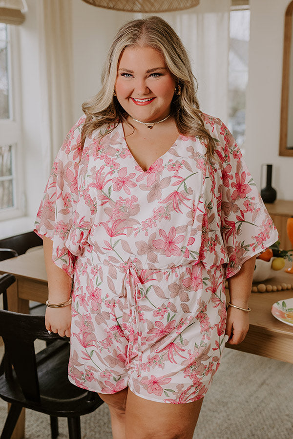 Coastal Calm Floral Romper Curves