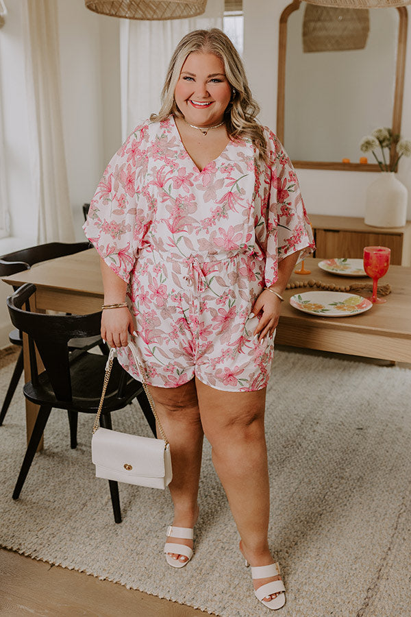 Coastal Calm Floral Romper Curves