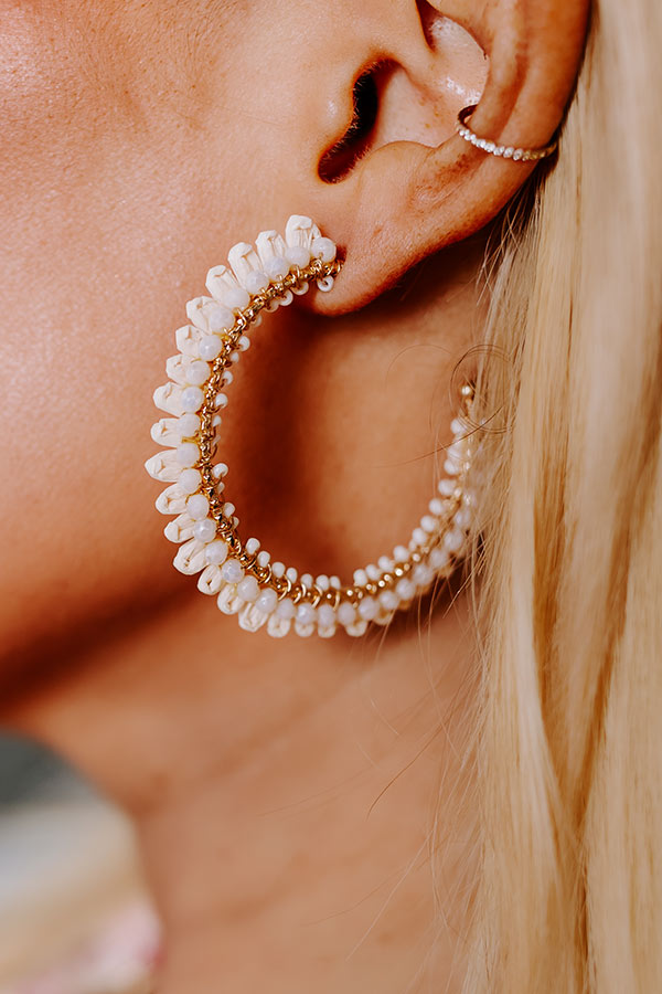 Humming Sweetly Hoop Earrings In Ivory