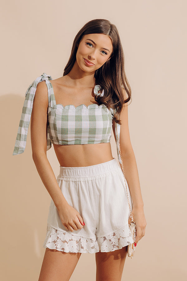 Only Good Karma Crop Top In Pear