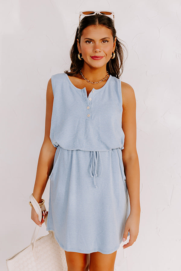 Ivy League Style Dress In Airy Blue