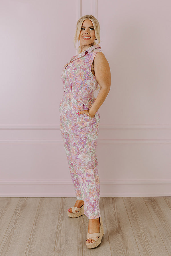 In Full Bloom Denim Jumpsuit Curves