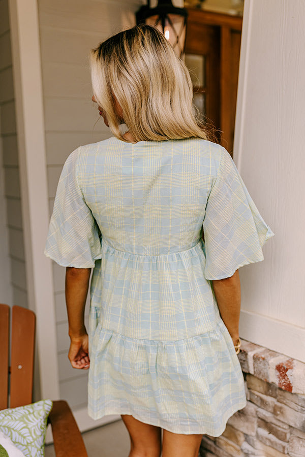 Pretty Presence Babydoll Dress In Aqua