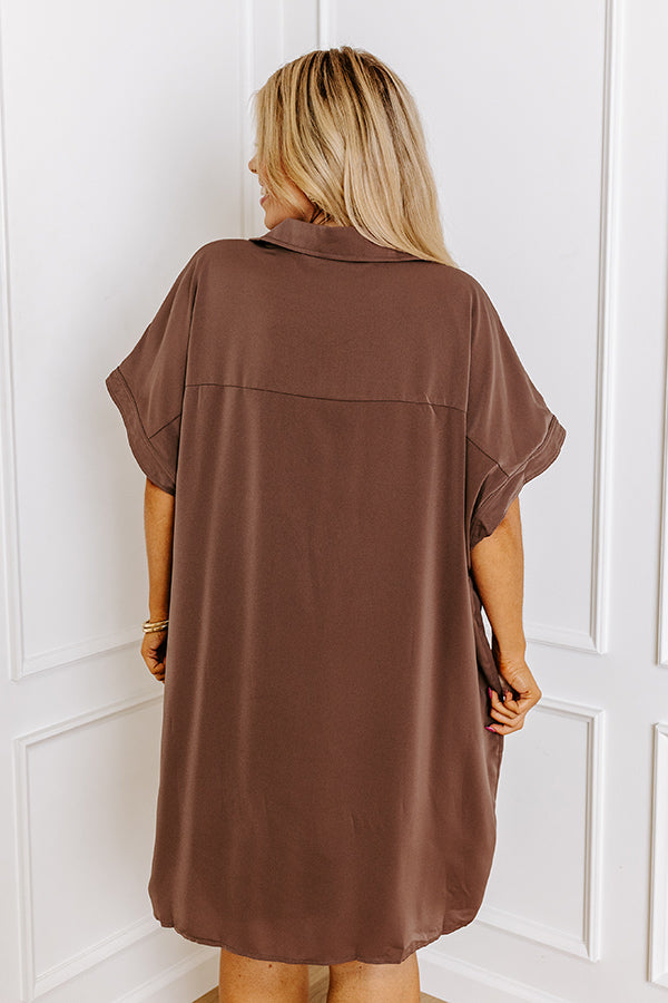 Effortless Radiance Shift Dress in Hazelnut Curves