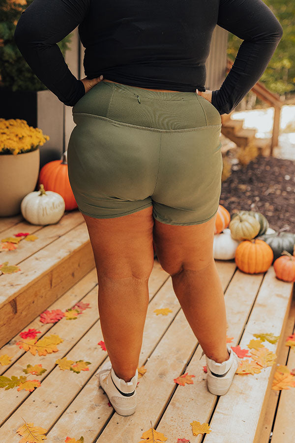 Strive For Greatness High Waist Shorts In Olive Curves