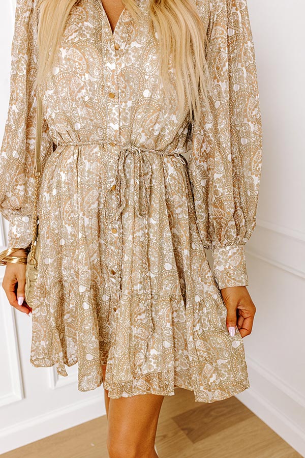 gold paisley dress Gold Foil Paisley Midi Dress