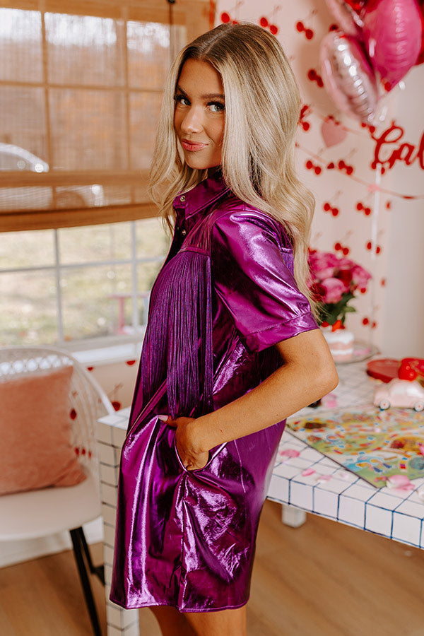 Purple Metallic Dress