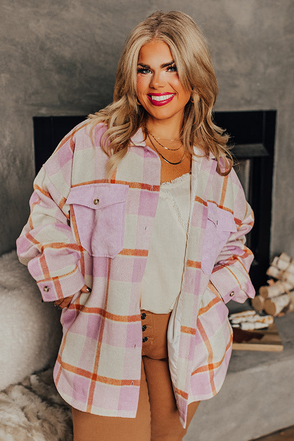 Coziest Place Plaid Jacket Curves