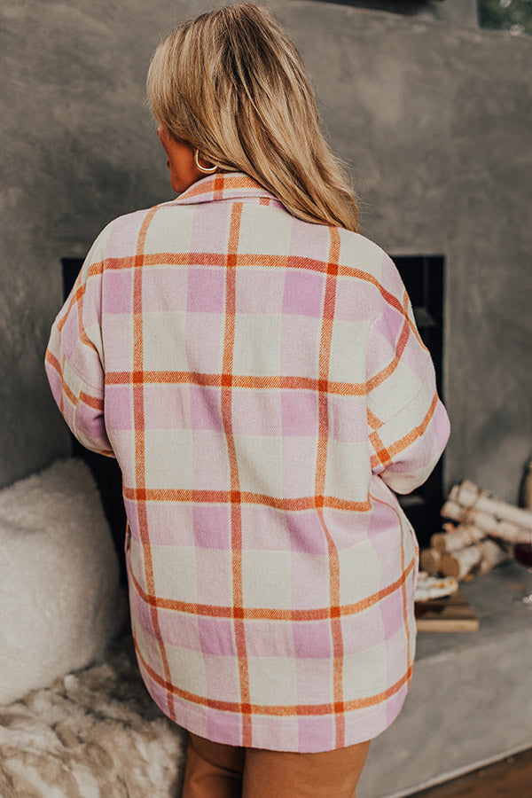 Coziest Place Plaid Jacket Curves