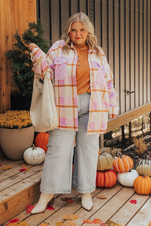 Coziest Place Plaid Jacket Curves