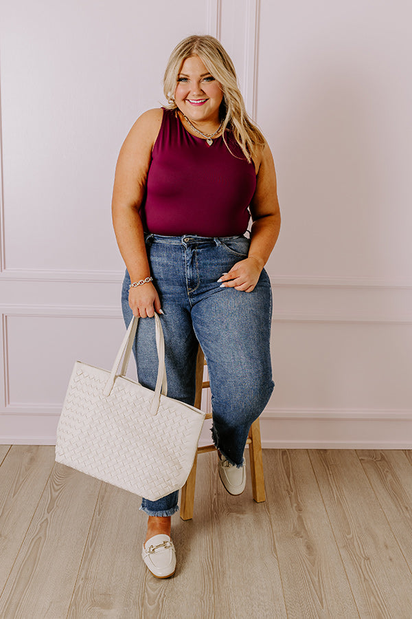 Big Goals Bodysuit In Maroon Curves