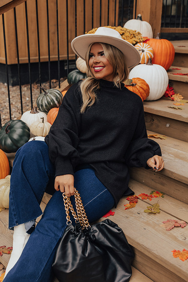 Easy To Style Ribbed Sweater Top in Black Curves