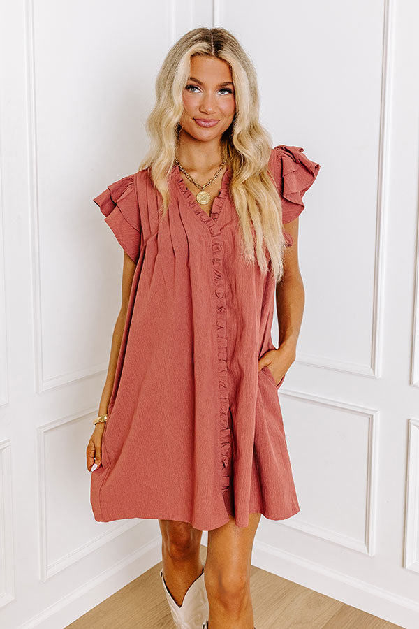 Town Square Kisses Shift Dress In Rustic Rose