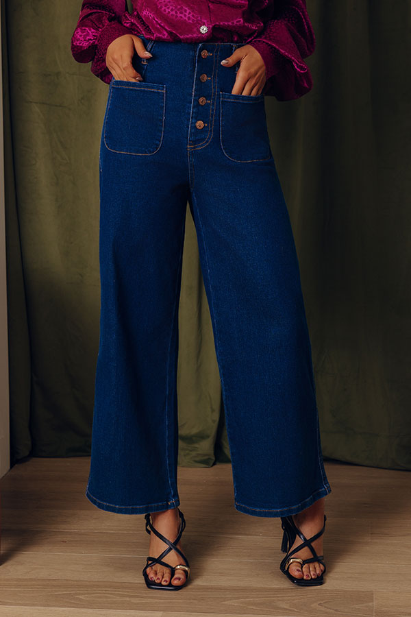 The Adele High Waist Jean In Dark Wash Image - 2