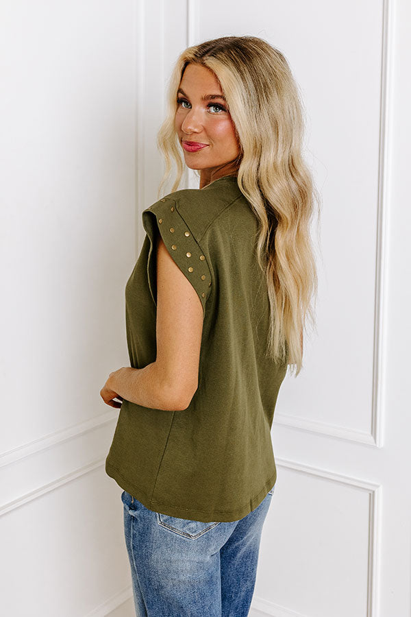 Good To Be Back Shift Top In Olive