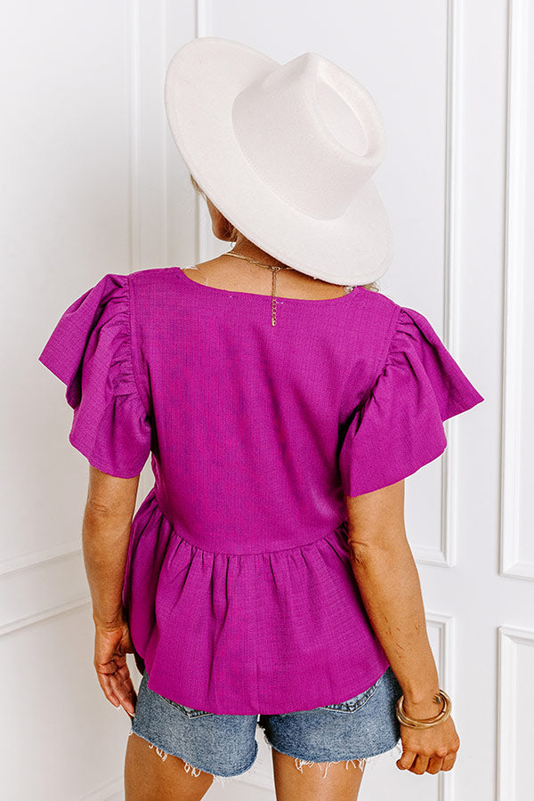 Endless Charisma Peplum Top in Orchid