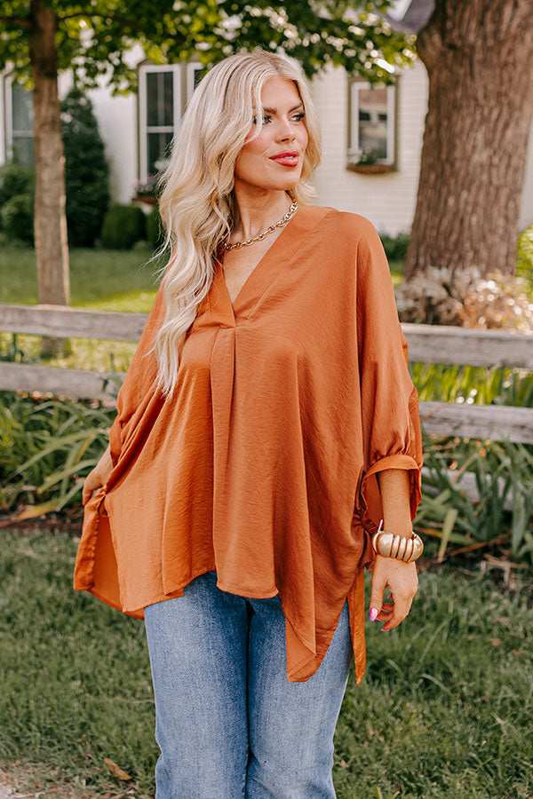 New To Town Shift Top In Camel Curves