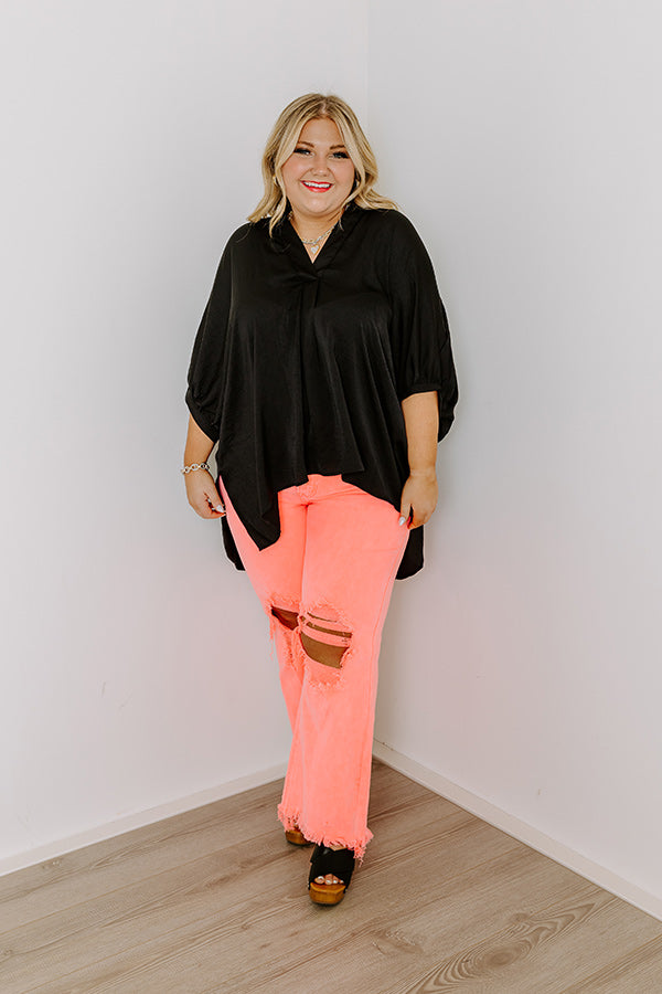 New To Town Shift Top In Black Curves