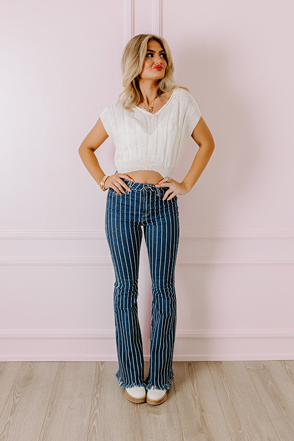 The Stevie High Waist Stripe Flare