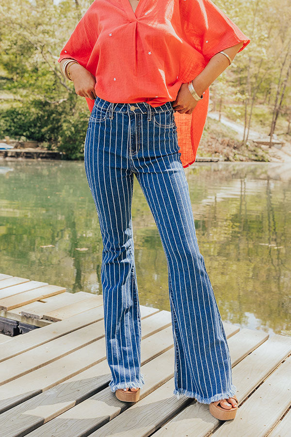 The Stevie High Waist Stripe Flare