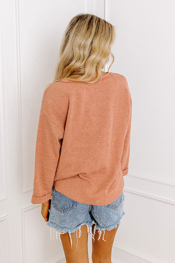 Always There For You Knit Top In Rust