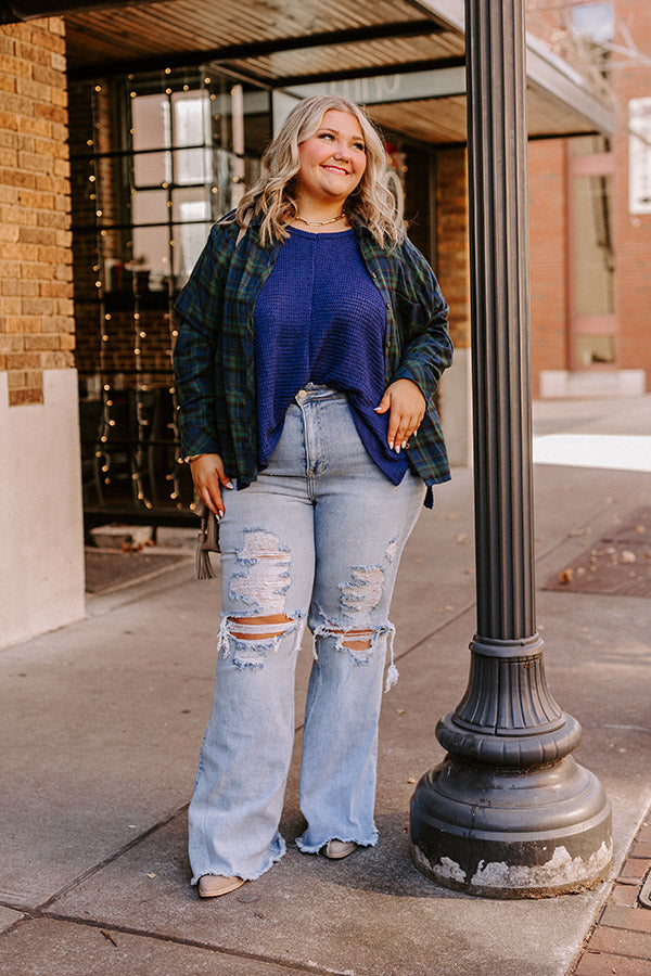 Risen The Aubree High Waist Distressed Flare Curves