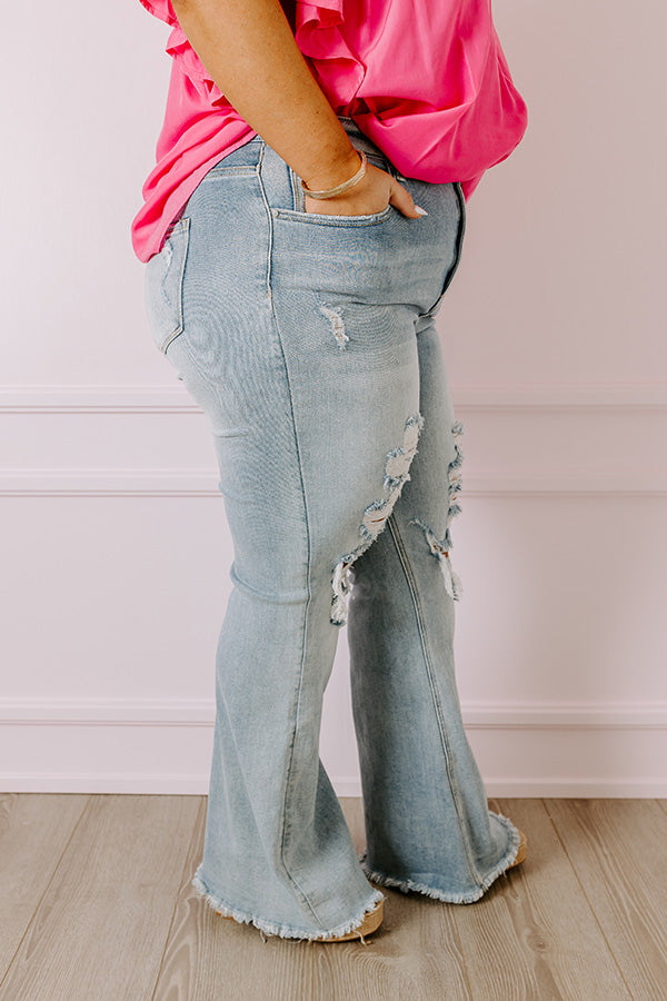 Risen The Aubree High Waist Distressed Flare Curves