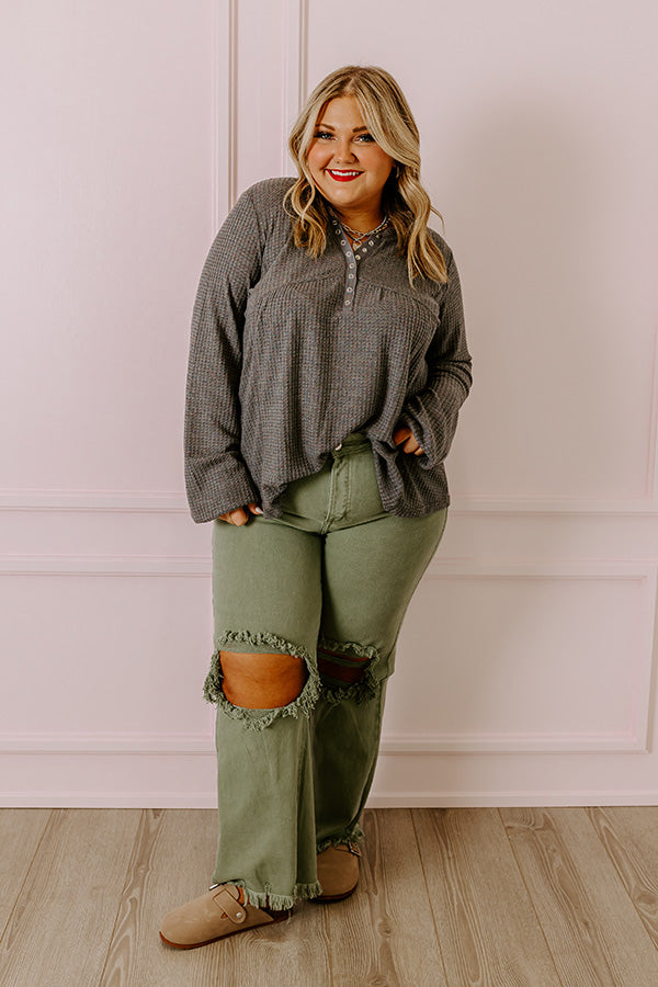 Risen The Eras High Waist Distressed Jean in Pear Curves