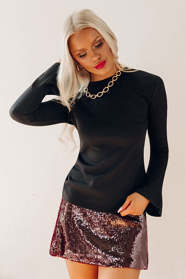 Rare Dream Ribbed Top In Black Image - 2