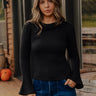 Rare Dream Ribbed Top In Black Image - 1