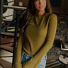 Rare Dream Ribbed Top In Martini Olive Image - 1