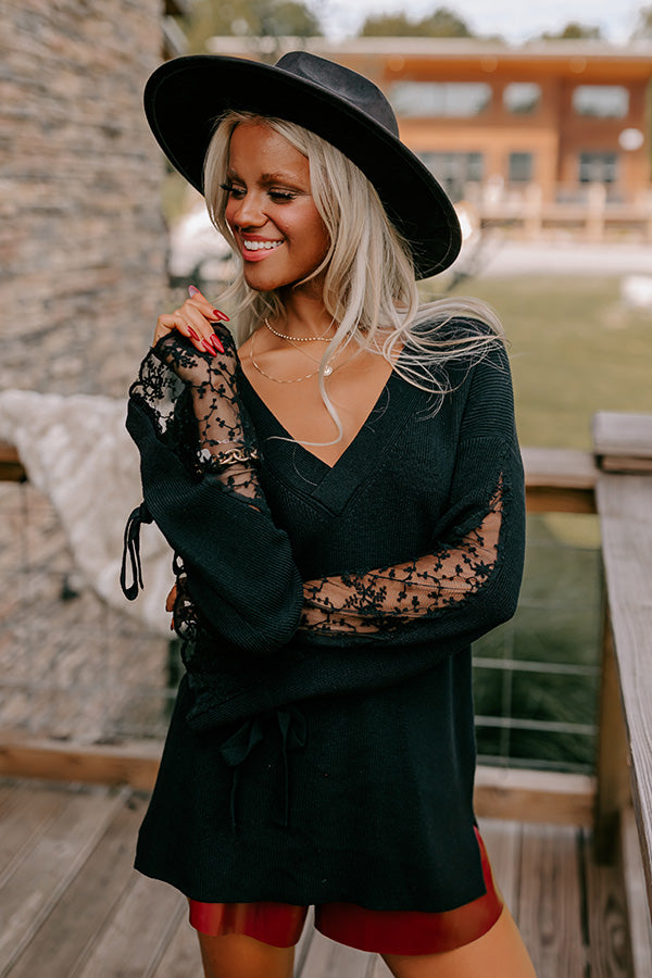 Fall Mixer Lace Sweater Top