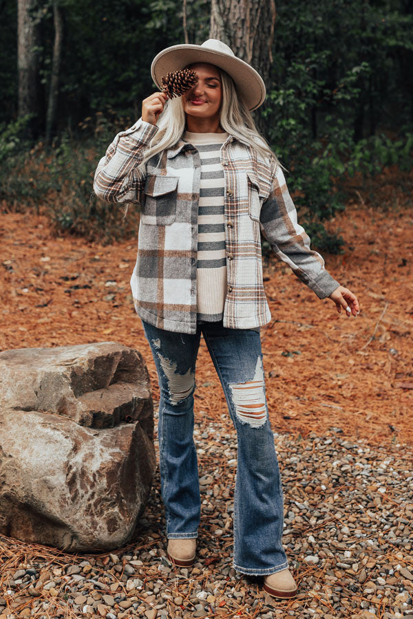Nantucket Chill Plaid Jacket In Grey