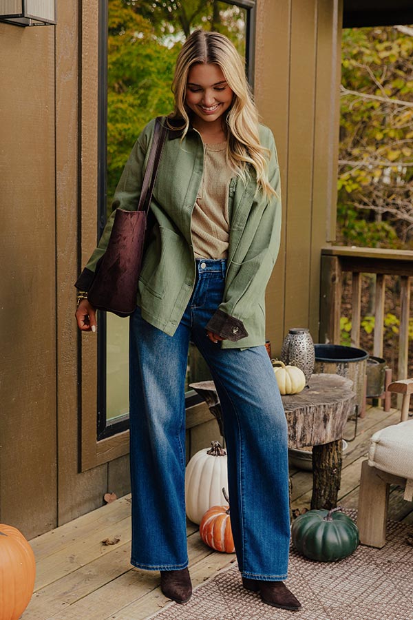 Breezy Times Oversized Henley Top In Taupe Image - 2