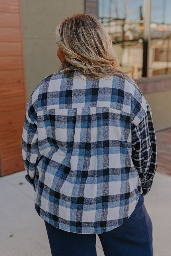 Nantucket Chill Plaid Jacket In Blue Curves