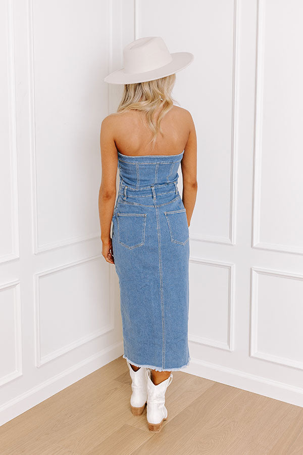 The Donatella Denim Midi The Donatella Denim Midi