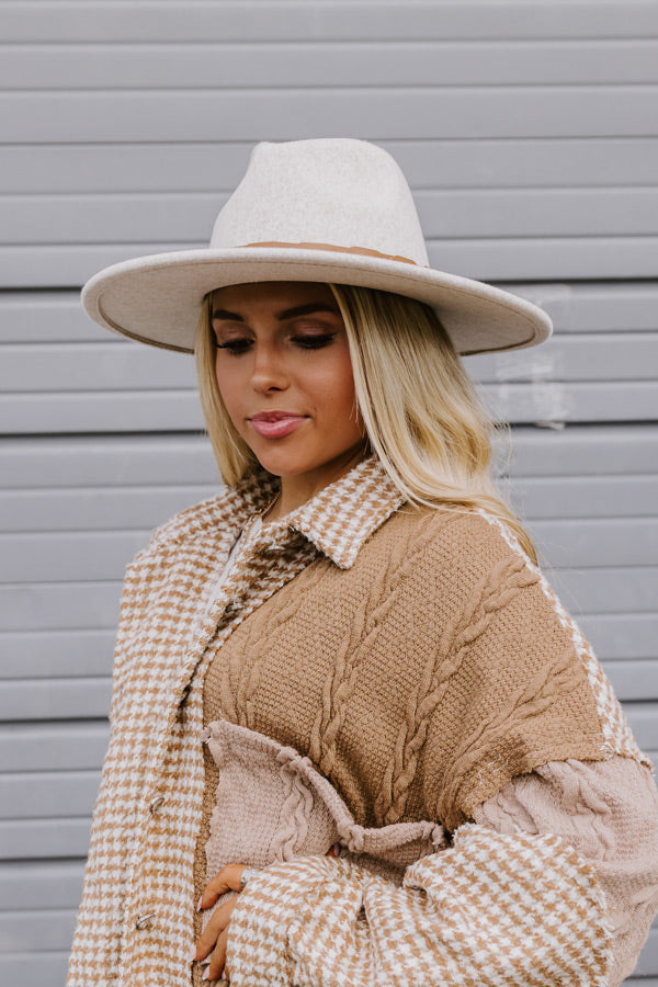 Sweet Charisma Felt Fedora In Birch