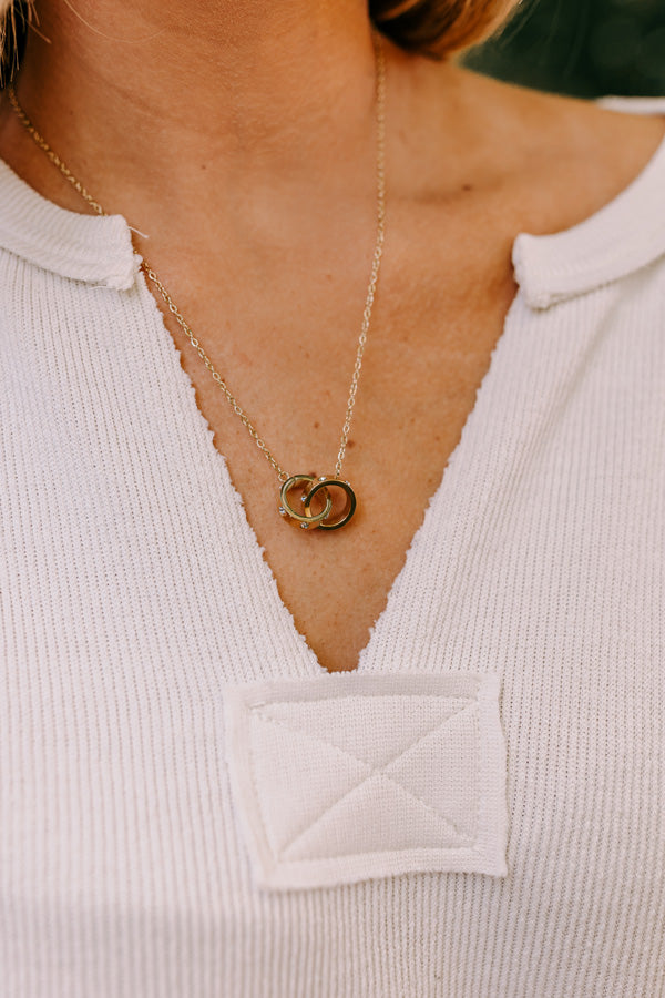 Composed Charm Necklace In Gold Image - 3