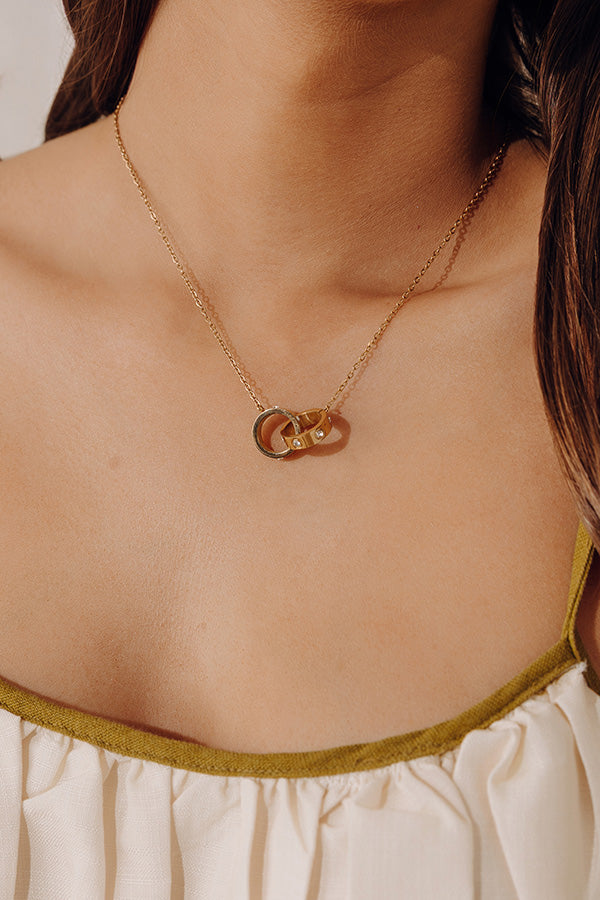 Composed Charm Necklace In Gold Image - 2