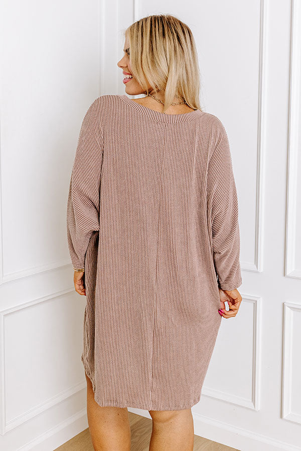 Casual Chats Shift Dress In Hazelnut Curves